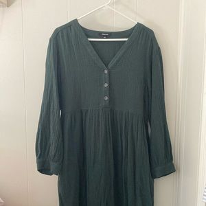 Madewell Lightspun Button-Front Midi Dress
